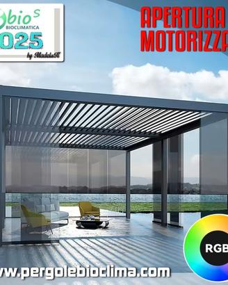 Pergola 3x5 bioclimatica a lamelle motorizzata LED