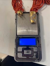 Collier corallo e oro 750 con diamanti