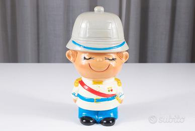 Raro salvadanaio ceramica soldato Giappone anni 60