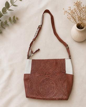 Borsa Desigual boho-chic originale/ pelle+tessuto