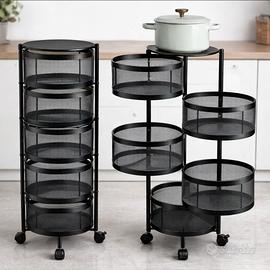 carrello cucina richiudibile in metallo 5 cestelli
