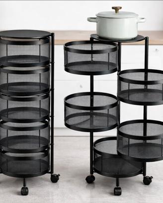 carrello cucina richiudibile in metallo 5 cestelli