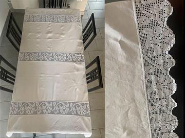 Tovaglia Vintage ultracentenaria canapa uncinetto