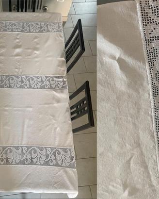 Tovaglia Vintage ultracentenaria canapa uncinetto