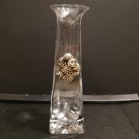 Vaso - vasetto di design in cristallo con  decoraz