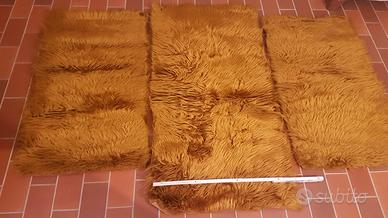 3 Tappeti pelosi antiscivolo gialli +2 scendiletto