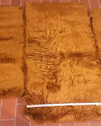 3 Tappeti pelosi antiscivolo gialli +2 scendiletto