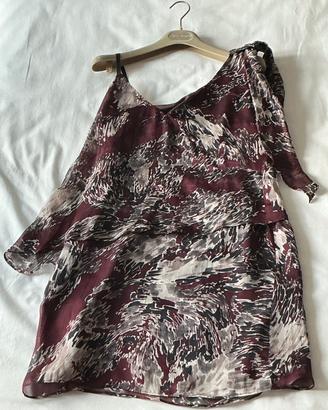 Abito elegante MAX&CO monospalla fantasia bordeaux