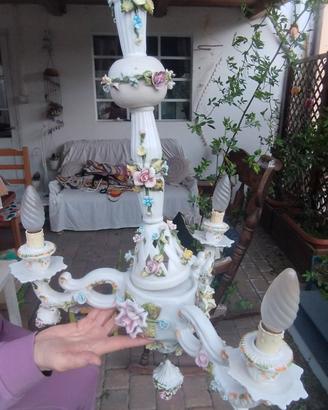 Lampadario Capodimonte originale  firmato Bassano 