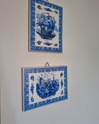coppia di Azulejos portoghesi vintage