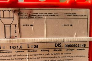 Alfa Romeo Bulloni antifurto per cerchi in lega