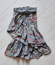 Gonna a portafoglio rouge misto seta