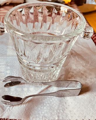 Secchiello porta ghiaccio in vetro vintage