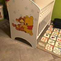 Lettino winnie the pooh con materasso