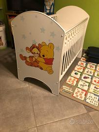 Lettino winnie the pooh con materasso