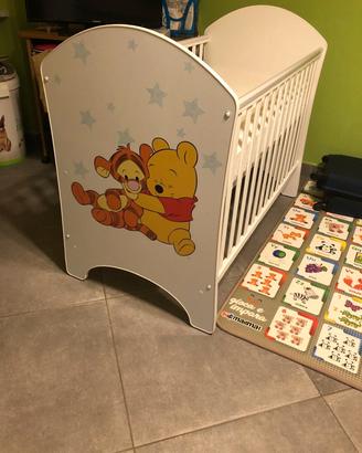 Lettino winnie the pooh con materasso