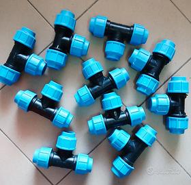 Raccordo a tee per tubo in polietilene 25mm, 10 pz