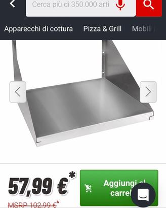 Mensola in acciaio per microonde