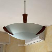 Lampadario soggiorno cucina camera vetro e legno