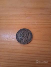 Moneta 5 centesimi 1867 Vittorio Emanuele II 