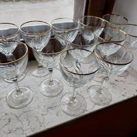 Servizio calici vintage in vetro francese