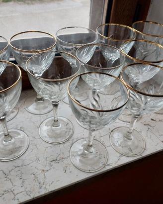 Servizio calici vintage in vetro francese