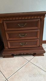 Coppia comodini in noce biondo vintage