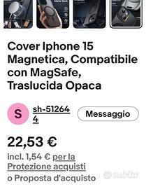 Cover iphone 14.   15 nero opaco