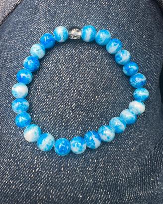 Braccialetto  pietre naturali 8 mm blu