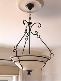 Lampadario ferro battuto