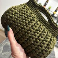 Borsa Artigianale Crochet in Cordino – Verde Oliva