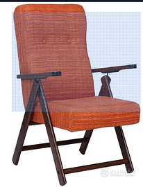 poltrona legno e tessuto