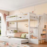 Letto a castello 3 posti bianco