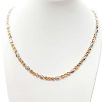 Collana maglia Piatta Unisex Oro Bicolore 18kt-750