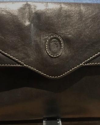 Borsa con tracolla in pelle marchiata Trussardi