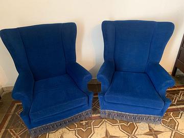 Divano +2 poltrone stile bergere tessuto originale