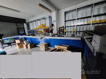 BANCONE ESPOSIZIONE IN ACCIAIO PIANO IN VETRO