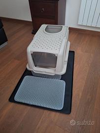 Lettiera per Gatti in Acciaio Inox con tappetini