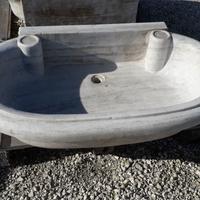 Lavandino in Marmo Cristallino Statuario Anticato
