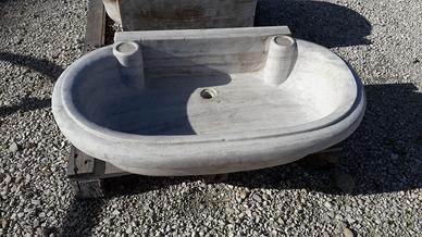 Lavandino in Marmo Cristallino Statuario Anticato