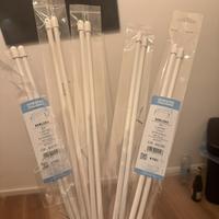 Aste estensibili tende metallo bianco, 60/80 cm
