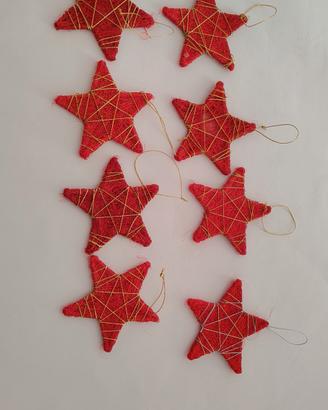 set stelle rosse e dorate decorazioni albero