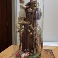 Statua S. Antonio e Gesu bamb. sotto campana vetro