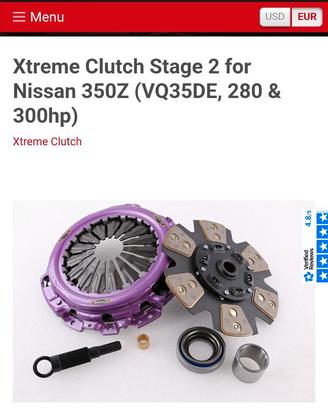 Frizione Xtreme clutch stage 2 per 350z