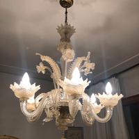 Lampadario di vetro soffiato di Murano