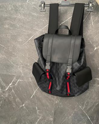 Gucci Soft Zaino GG Supreme Blu/Rosso Nero/Grigio