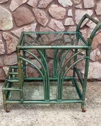 Carrello portavivande vintage in Bambù