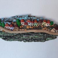 villaggio in sassi e corteccia 