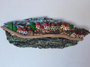 villaggio in sassi e corteccia 