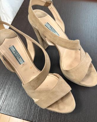 Sandali tacchi Prada Milano beige